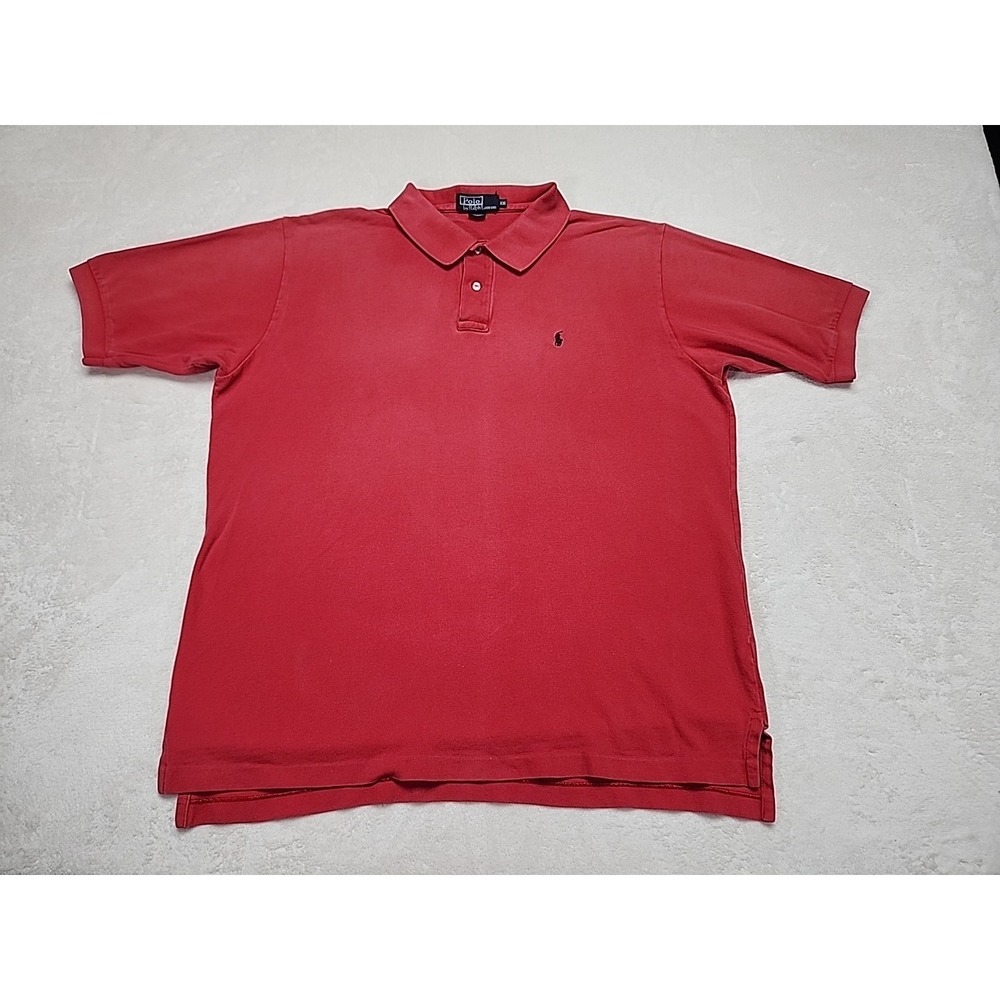 Ralph Lauren Polo shirt Men's XXL Red With‎ Navy Pony